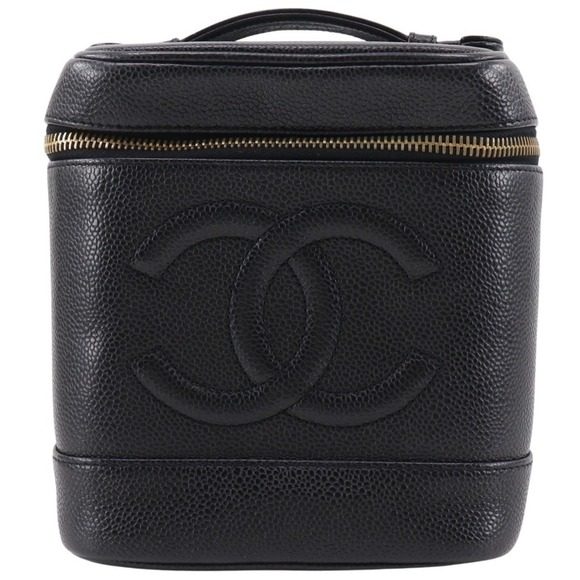CHANEL Black Caviar Leather Logo Pouch - Picture 1 of 16